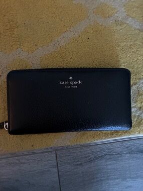 kate spade Black Zip-Around Leather Wallet